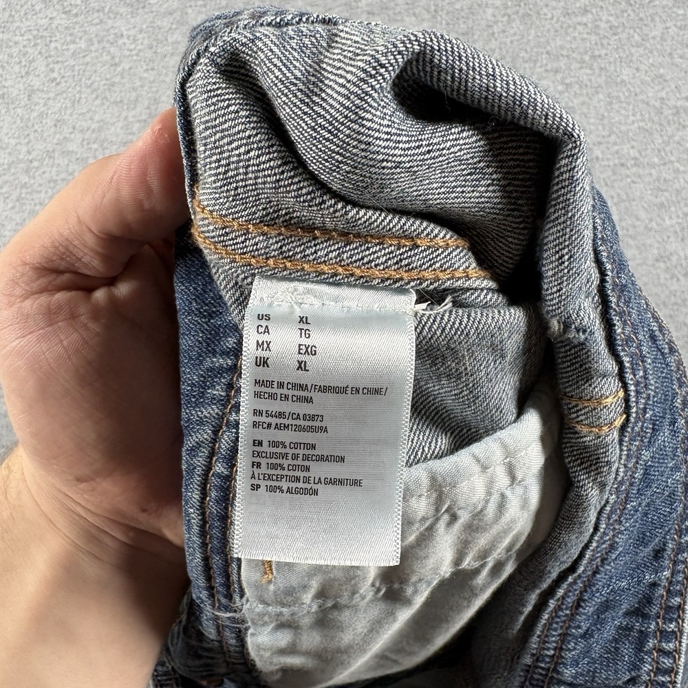⁠American Eagle Distressed Denim Vest Womens XL NWT Blue Jean Sleeveless Jacket⁠ - Picture 5 of 6